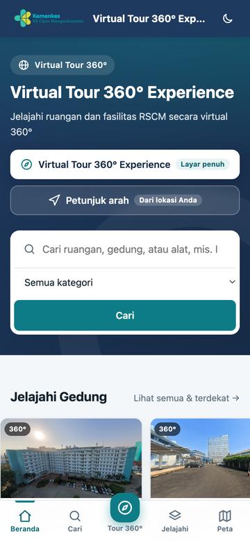 Membuka situs — tampilan ponsel