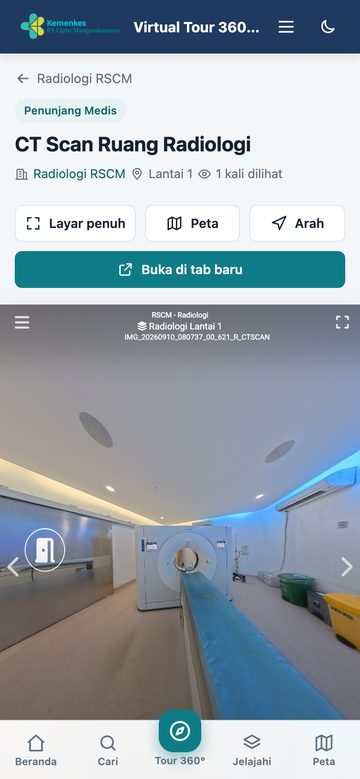 Melihat ruangan dalam 360° — tampilan ponsel